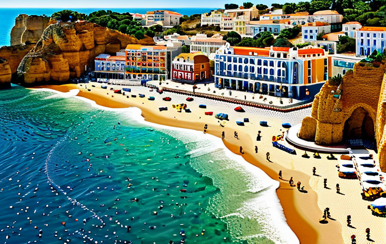 **

"A vibrant and detailed LEGO mosaic depicting a scenic view of the Algarve coastline, Portugal, with colorful buildings, sandy beaches, and clear blue water, fully clothed, safe for work, appropriate content, professional LEGO artist, perfect anatomy (of buildings/landscape elements), natural proportions, family-friendly, high quality."

**