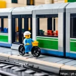 Home 20 레고 인기 시리즈 최신 소식 - A detailed LEGO City urban metro station scene during daytime, featuring realistic miniature benches...