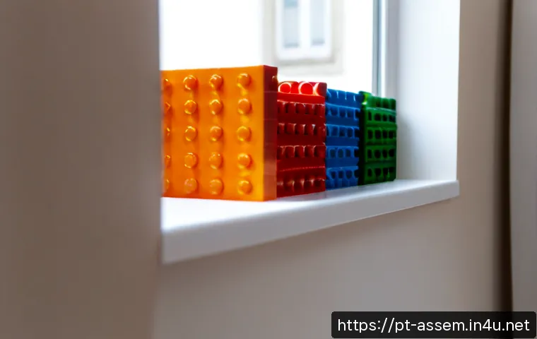Home 17 레고 브릭 연결 구조의 기초 - Photorealistic macro educational scene of colorful generic interlocking plastic building bricks, sho...